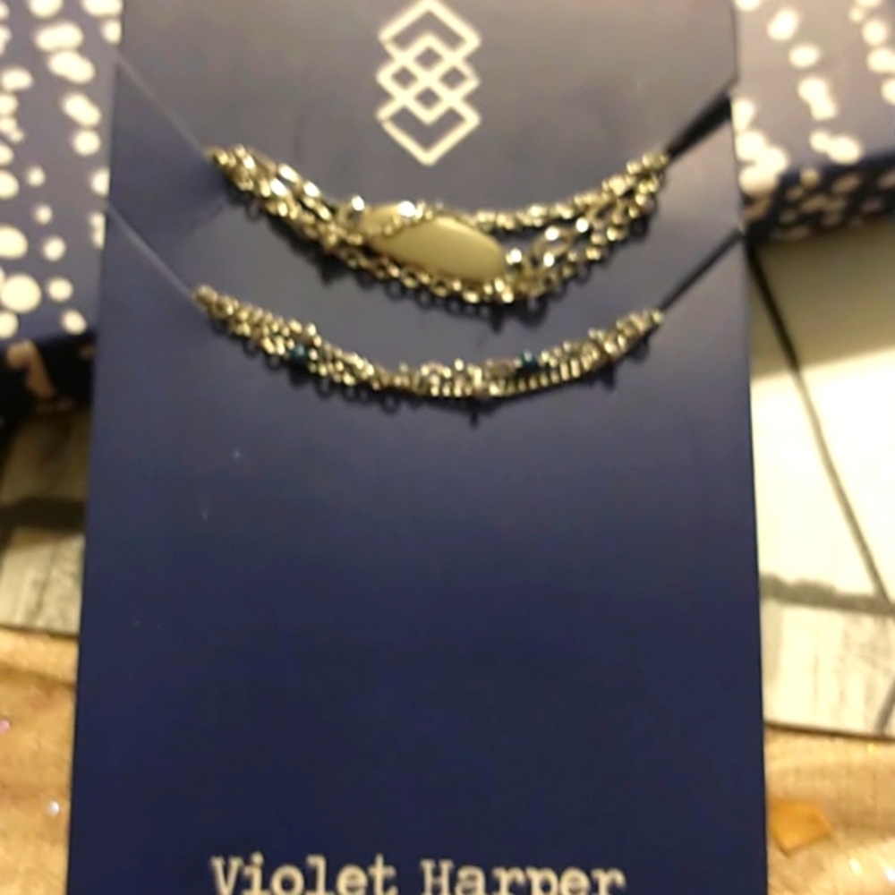 New violet Harper layered bracelet and necklace set.